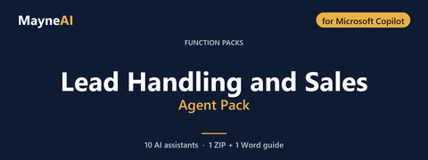 Lead Handling and Sales AI agent pack for Microsoft Copilot — 10 AI assistants for a function pack business, MayneAI