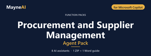 Procurement and Supplier Management AI agent pack for Microsoft Copilot — 8 AI assistants for a function pack business, MayneAI
